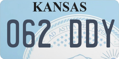 KS license plate 062DDY