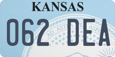 KS license plate 062DEA