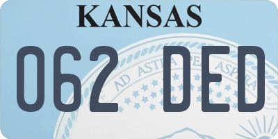 KS license plate 062DED