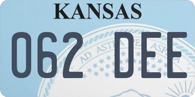 KS license plate 062DEE