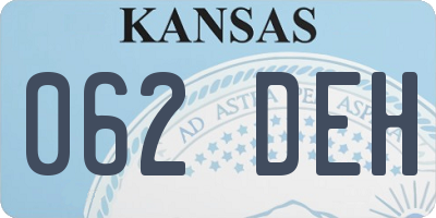 KS license plate 062DEH