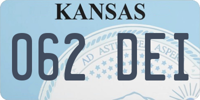 KS license plate 062DEI