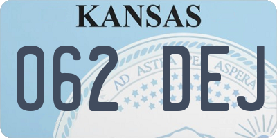 KS license plate 062DEJ