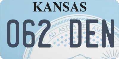 KS license plate 062DEN