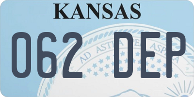 KS license plate 062DEP