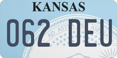 KS license plate 062DEU