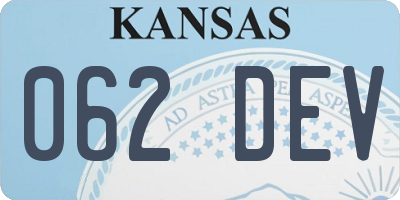 KS license plate 062DEV
