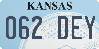 KS license plate 062DEY
