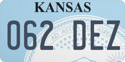 KS license plate 062DEZ