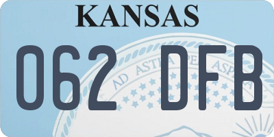 KS license plate 062DFB