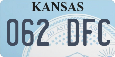 KS license plate 062DFC