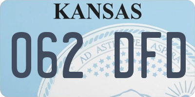 KS license plate 062DFD