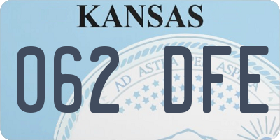 KS license plate 062DFE