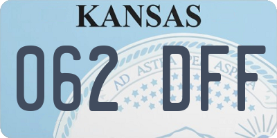 KS license plate 062DFF