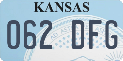 KS license plate 062DFG