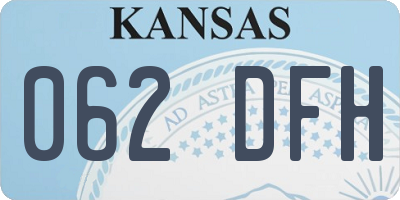 KS license plate 062DFH