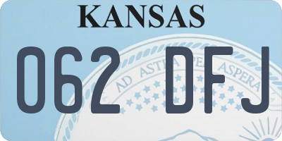 KS license plate 062DFJ