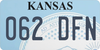 KS license plate 062DFN