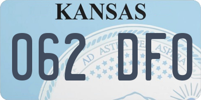 KS license plate 062DFO