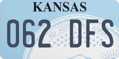 KS license plate 062DFS