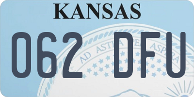 KS license plate 062DFU