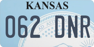 KS license plate 062DNR