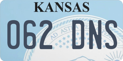 KS license plate 062DNS