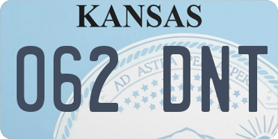 KS license plate 062DNT