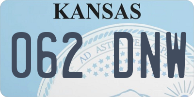 KS license plate 062DNW