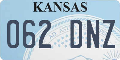 KS license plate 062DNZ