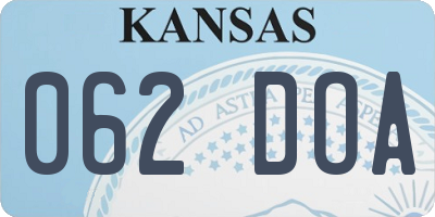 KS license plate 062DOA