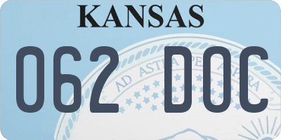 KS license plate 062DOC