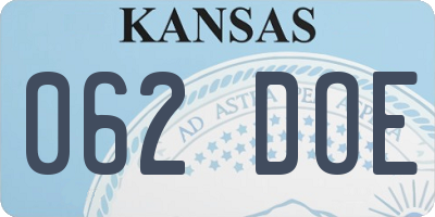 KS license plate 062DOE