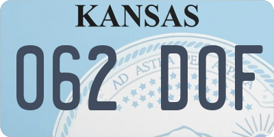 KS license plate 062DOF