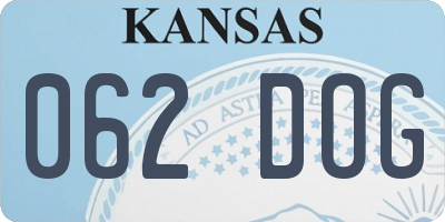 KS license plate 062DOG