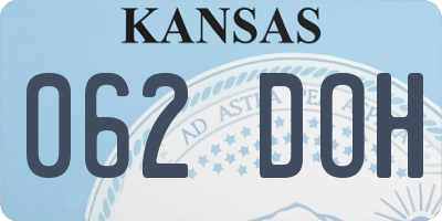 KS license plate 062DOH