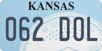 KS license plate 062DOL