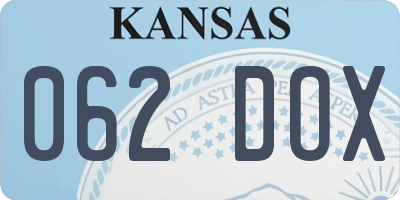 KS license plate 062DOX