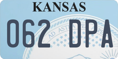 KS license plate 062DPA