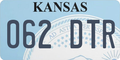 KS license plate 062DTR