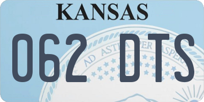 KS license plate 062DTS