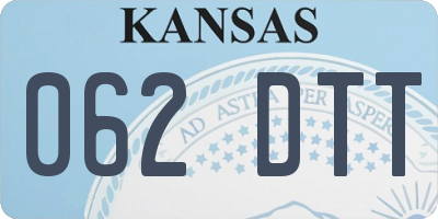 KS license plate 062DTT