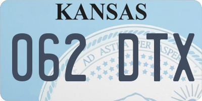 KS license plate 062DTX
