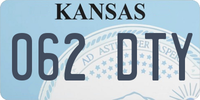 KS license plate 062DTY