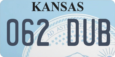 KS license plate 062DUB