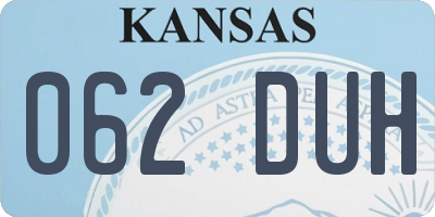 KS license plate 062DUH