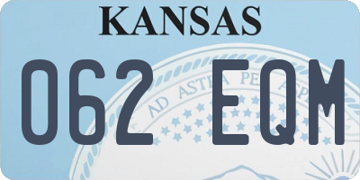 KS license plate 062EQM