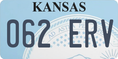 KS license plate 062ERV