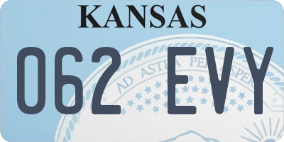 KS license plate 062EVY