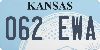 KS license plate 062EWA